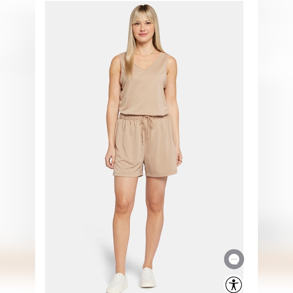 NYDJ nude tan lounge set or PJ set. Shorts + sleeveless top. S/M New